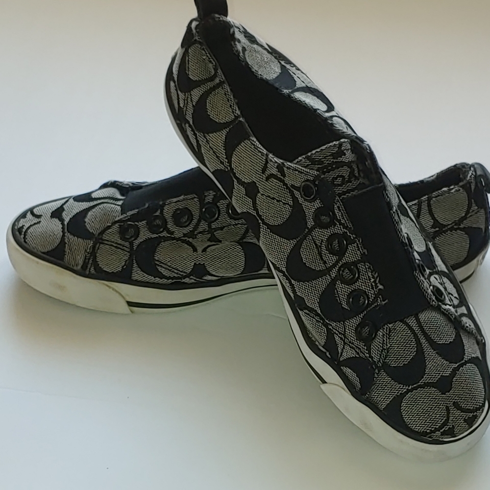 Ladies size 6 Coach Signature no-lace shoes